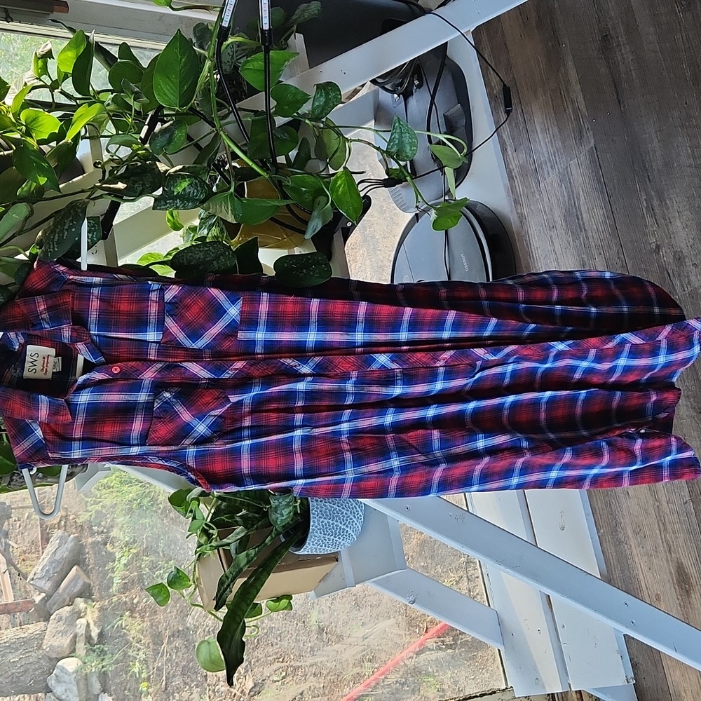 Boyfriend style plaid dress